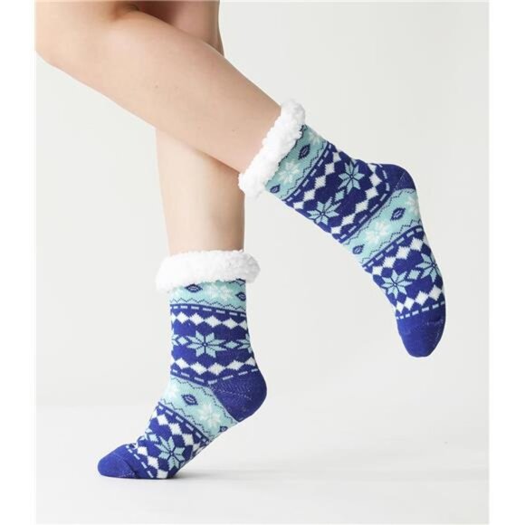 Fuzzy Fluffy Slipper Socks, 3 Pairs Womens Sherpa Non Slip Plush Comfy Cozy - Picture 3 of 7